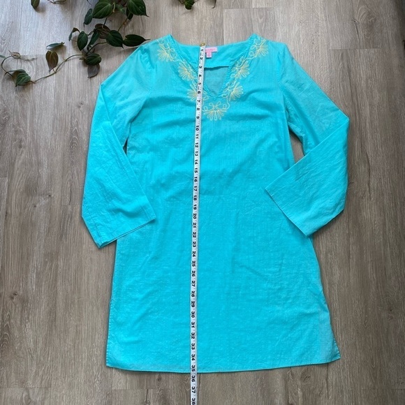 Lilly Pulitzer Elina Cotton Slub Tunic Embroidered Detail - Picture 5 of 10